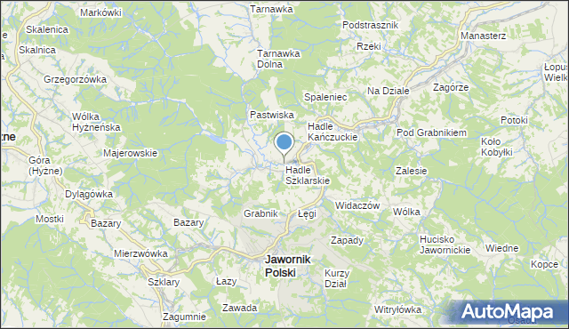 mapa Hadle Szklarskie, Hadle Szklarskie na mapie Targeo